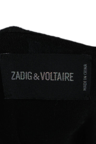 Zadig & Voltaire Unisex Pullover Merino Wool Crew Neck Long Sleeve Black Size S