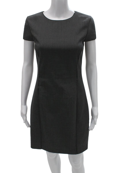 L'Agence Women Black A-Line Fit & Flare Sleeveless Wool Dress Zip Size S