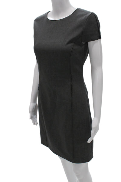 L'Agence Women Black A-Line Fit & Flare Sleeveless Wool Dress Zip Size S
