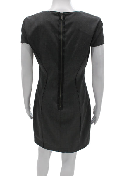 L'Agence Women Black A-Line Fit & Flare Sleeveless Wool Dress Zip Size S
