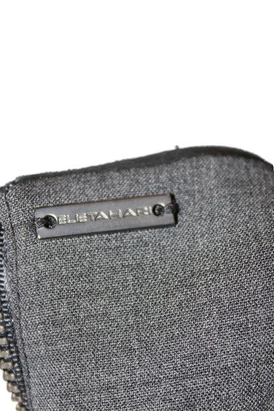 Elie Tahari Women Sheath Dress Dark Gray Wool Short Sleeve Size 4