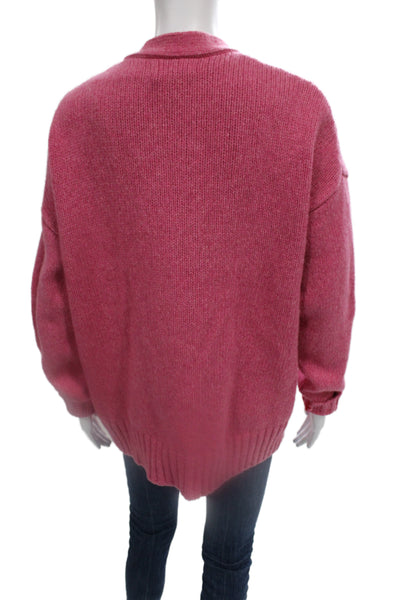 Alex Mill Unisex Pink V-Neck Button Cardigan Lambswool Blend Size M