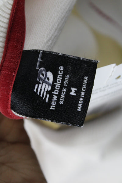 New Balance Unisex Pullover Sweatshirt White Cotton Long Sleeve Size M