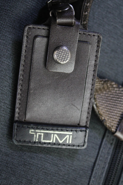 Tumi Unisex Adults Leather Trim Zip Laptop Handbag Gray Brown