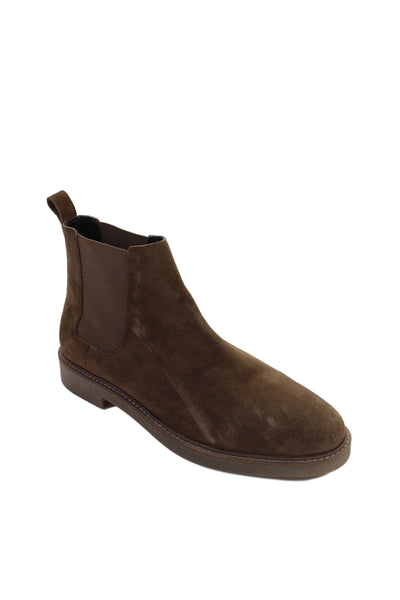 Zara Mens Suede Chealsea Boots Brown Size 12