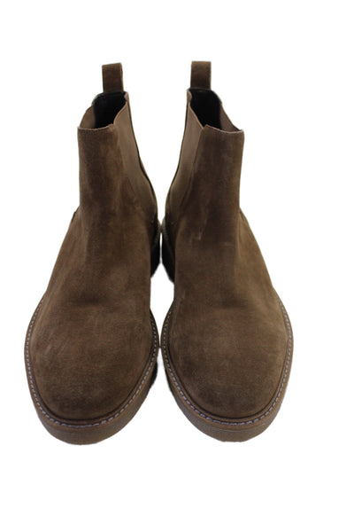Zara Mens Suede Chealsea Boots Brown Size 12