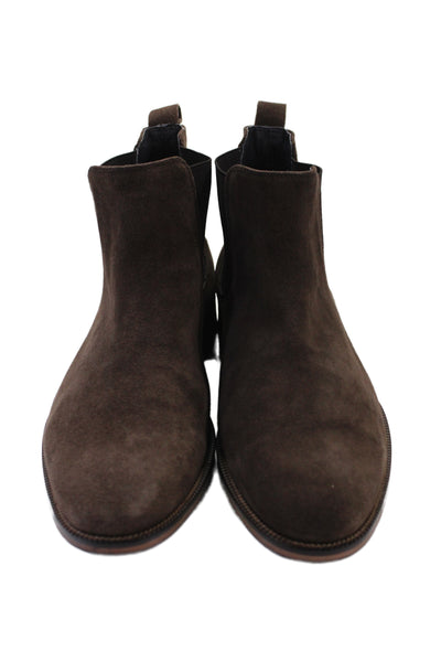 Bloomingdales The Mens Store Mens Suede Chelsea Boots Brown Size 9.5