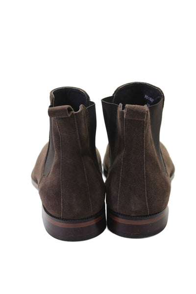 Bloomingdales The Mens Store Mens Suede Chelsea Boots Brown Size 9.5