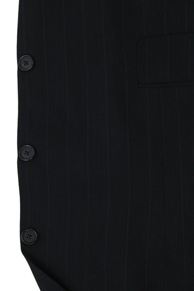 Hart Schaffner Marx Mens Dark Blue Striped Pure New Wool Suit Jacket Size 44