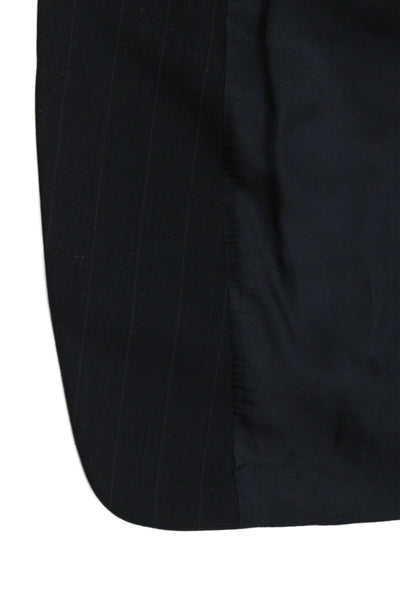 Hart Schaffner Marx Mens Dark Blue Striped Pure New Wool Suit Jacket Size 44