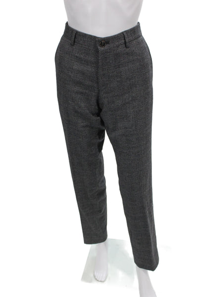 Boss Hugo Boss Mens Dark Gray Classic Dress Pants Wool Viscose Button Size 30