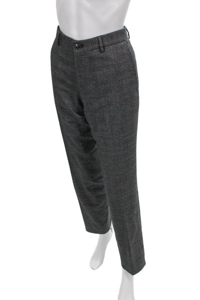 Boss Hugo Boss Mens Dark Gray Classic Dress Pants Wool Viscose Button Size 30