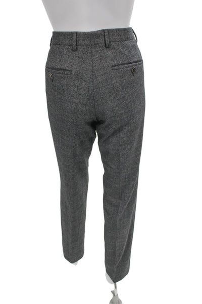 Boss Hugo Boss Mens Dark Gray Classic Dress Pants Wool Viscose Button Size 30