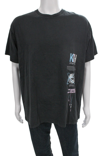 Kith Mens Black Graphic Cotton Crew Neck T-Shirt Short Sleeve Size L