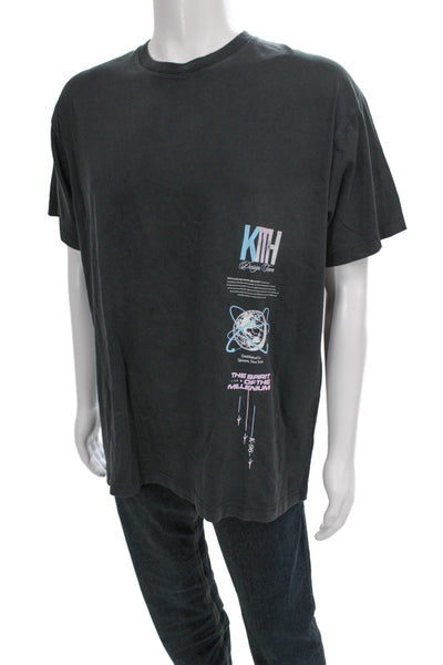 Kith Mens Black Graphic Cotton Crew Neck T-Shirt Short Sleeve Size L