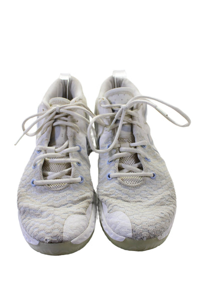Nike Mens Lace Up Logo Knit Nike KD Trey 5 Basketballl Sneakers White Gray 10