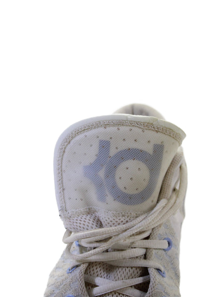 Nike Mens Lace Up Logo Knit Nike KD Trey 5 Basketballl Sneakers White Gray 10