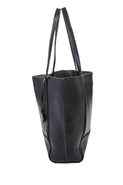 Botkier Womens Leather Zipper Trim Tote Bag Black