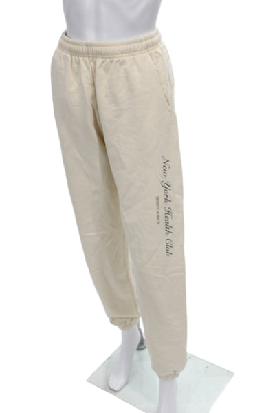 Sporty & Rich Unisex Beige Jogger Sweatpants Size XS