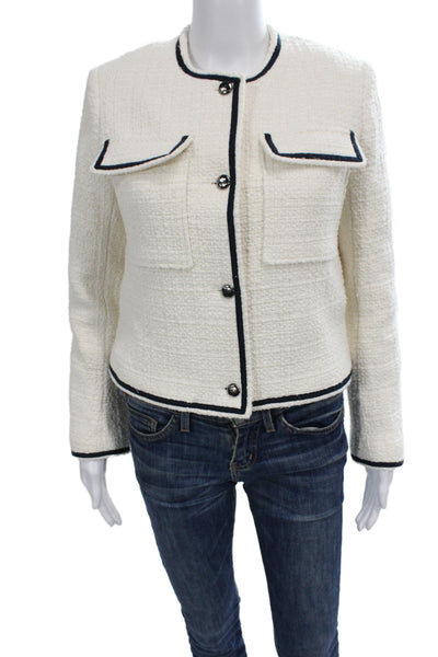 Ba&Sh Womens Classic White Button Front Jacket Long Sleeve Size 2