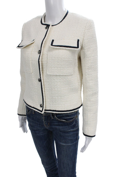Ba&Sh Womens Classic White Button Front Jacket Long Sleeve Size 2