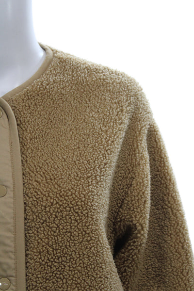 Wilfred Free Women Tan Snap Jacket Polyester Long Sleeve Size XS