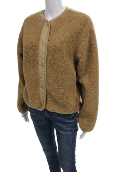 Wilfred Free Women Tan Snap Jacket Polyester Long Sleeve Size XS