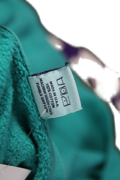 Sporty & Rich Women Pullover Sweatshirt Green Cotton Long Sleeve Size S