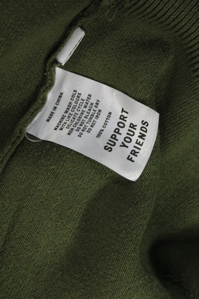 Krost Unisex Full-Zip Hoodie Green 100% Cotton Army Fall Size S
