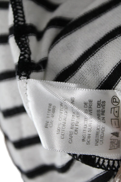 Michael Michael Kors Unisex Black Cotton Cardigan Crew Neck Striped Size M