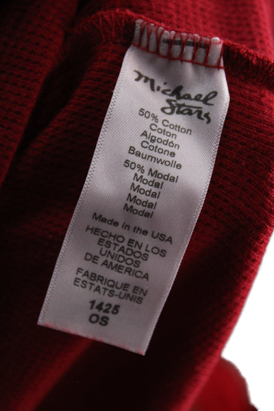 Michael Stars Womens Red Crew Neck Long Sleeve T Shirt Size One