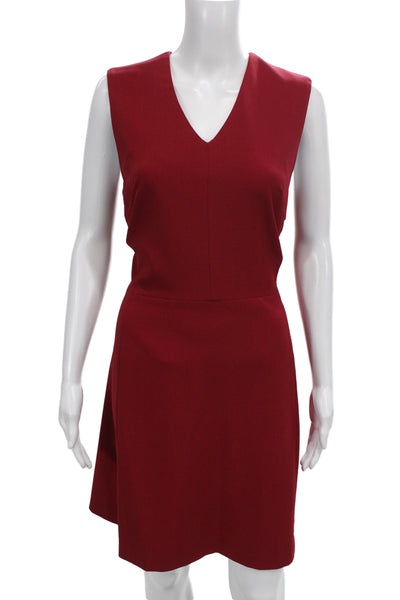 M.M. Lafleur Womens Sheath Dress Red V Neck Sleeveless Size 12