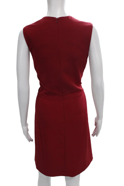 M.M. Lafleur Womens Sheath Dress Red V Neck Sleeveless Size 12