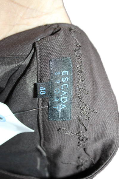 Escada Sport Women Pleated Wrap Cargo Skirt Brown Cotton Polyester Knee Size 40
