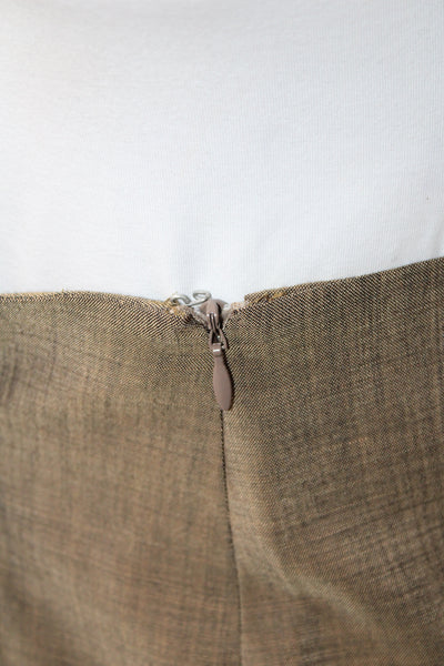 Max Mara Womens Straight Pencil Skirt Brown 50% Wool 50% Mohair Size 12