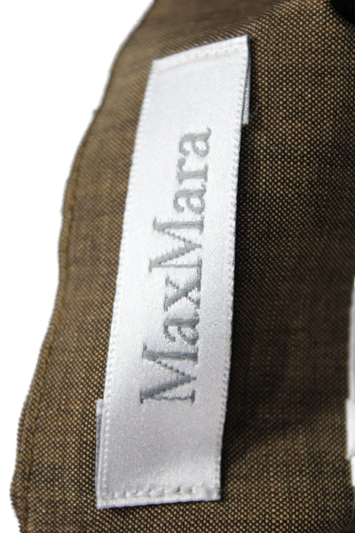 Max Mara Womens Straight Pencil Skirt Brown 50% Wool 50% Mohair Size 12