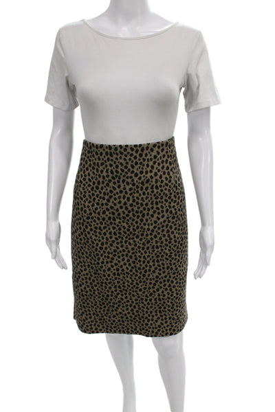 Akris Womens Beige Animal Print Straight Pencil Skirt Size 12