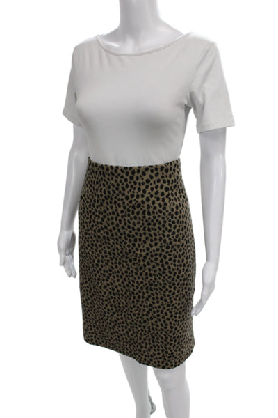 Akris Womens Beige Animal Print Straight Pencil Skirt Size 12