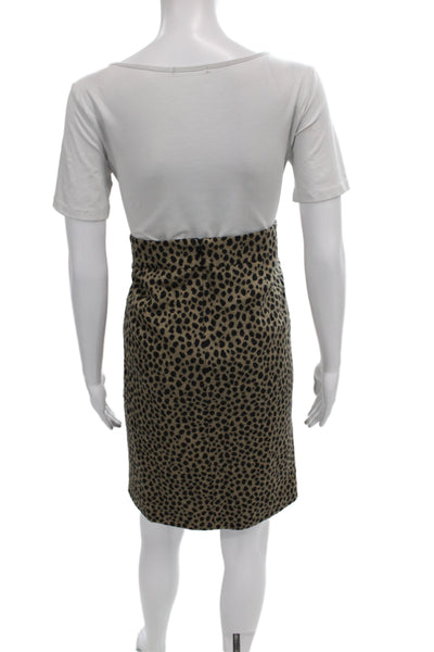 Akris Womens Beige Animal Print Straight Pencil Skirt Size 12