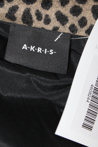 Akris Womens Beige Animal Print Straight Pencil Skirt Size 12
