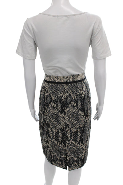 Elie Tahari Womens Straight Pencil Skirt Beige Animal Print Size 12