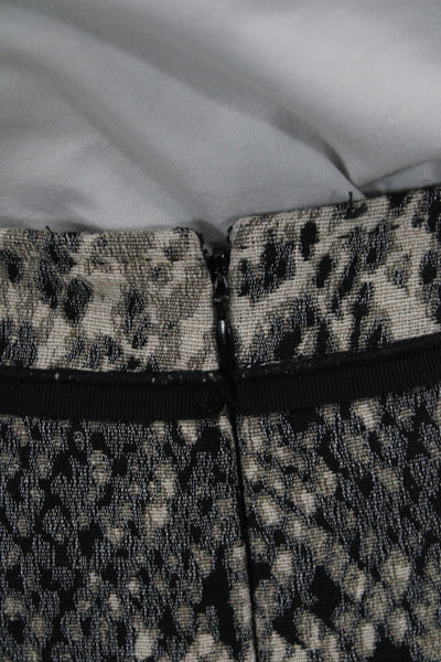 Elie Tahari Womens Straight Pencil Skirt Beige Animal Print Size 12