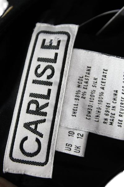 Carlisle Women Straight Pencil Wool Knee Length Skirt Black Size 10