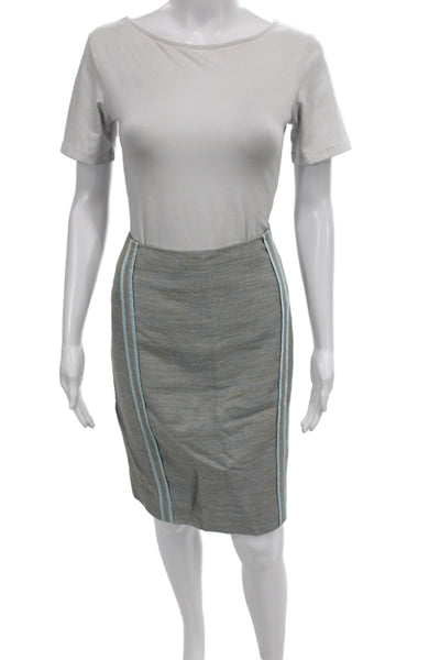 Etcetera Women Gray Straight Pencil Knee Length Skirt Size 12