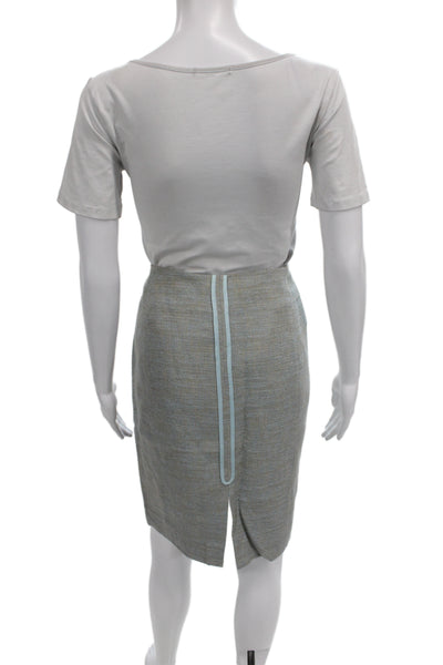 Etcetera Women Gray Straight Pencil Knee Length Skirt Size 12