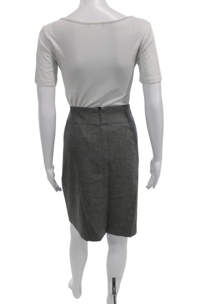 Akris Punto Women Gray Pleated Skort Knee Length Cotton Polyester Size 14