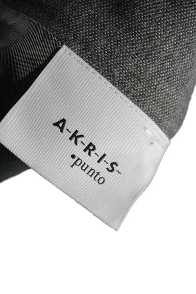Akris Punto Women Gray Pleated Skort Knee Length Cotton Polyester Size 14