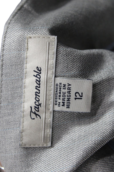 Faconnable Unisex Dress Pants Gray Size 12