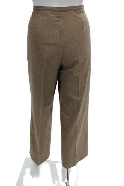 Cambio Women Brown Wool Blend Dress Pants Button Closure Size 30