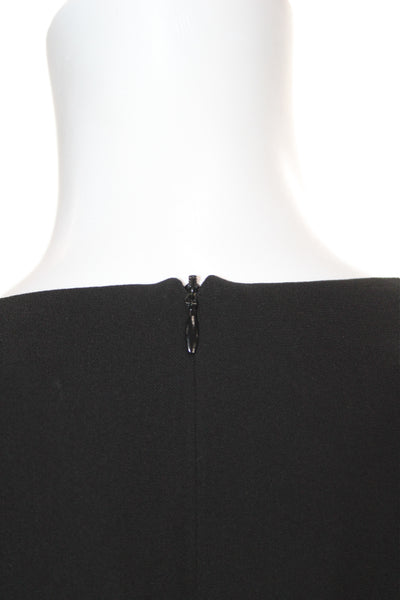 Lauren Ralph Lauren Women Wrap Dress Black V-Neck Short Sleeve Midi Size 12